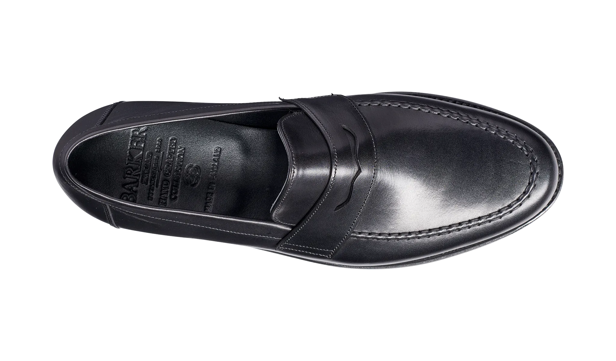 Barker Jevington Leather Loafer Shoes- Black Calf