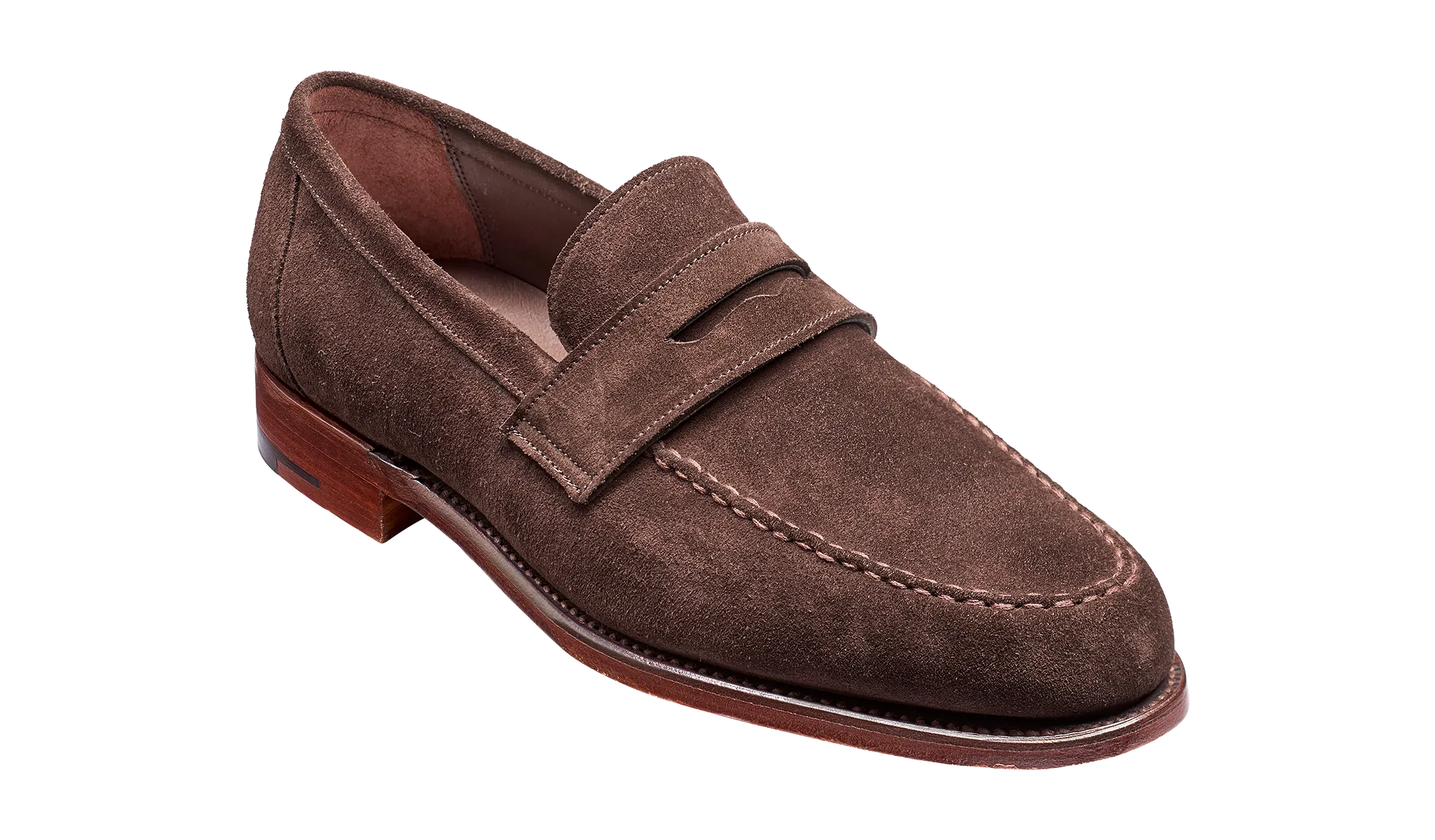 Barker Jevington Suede Loafer Shoes- Bitter Chocolate