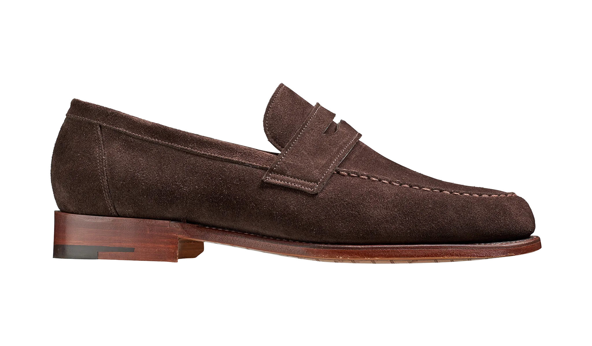 Barker Jevington Suede Loafer Shoes- Bitter Chocolate