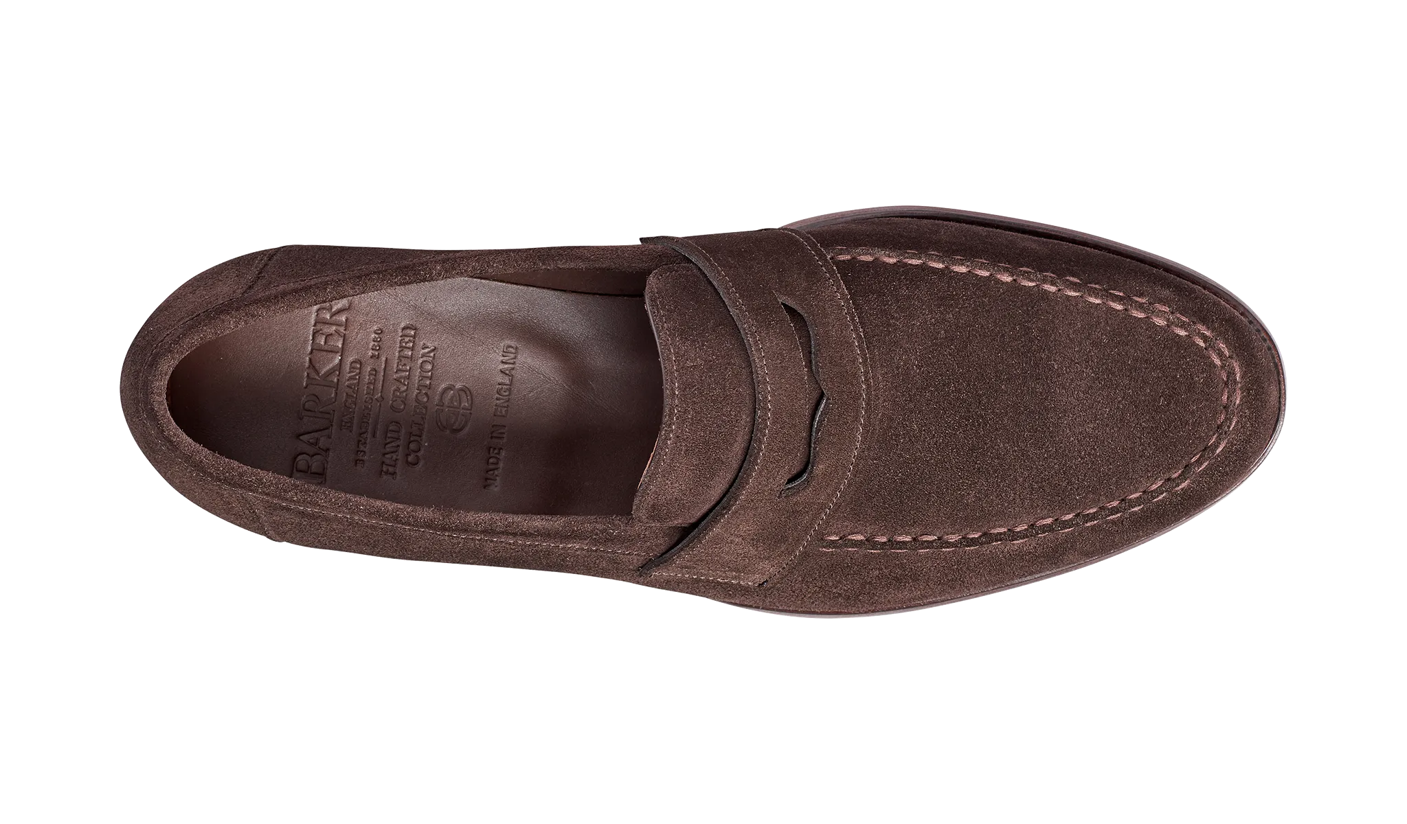 Barker Jevington Suede Loafer Shoes- Bitter Chocolate