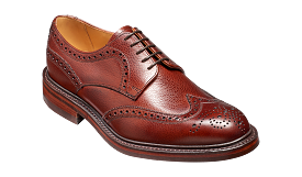 Barker Kelmarsh Wingtip Brogue Derby Shoe - Cherry Grain