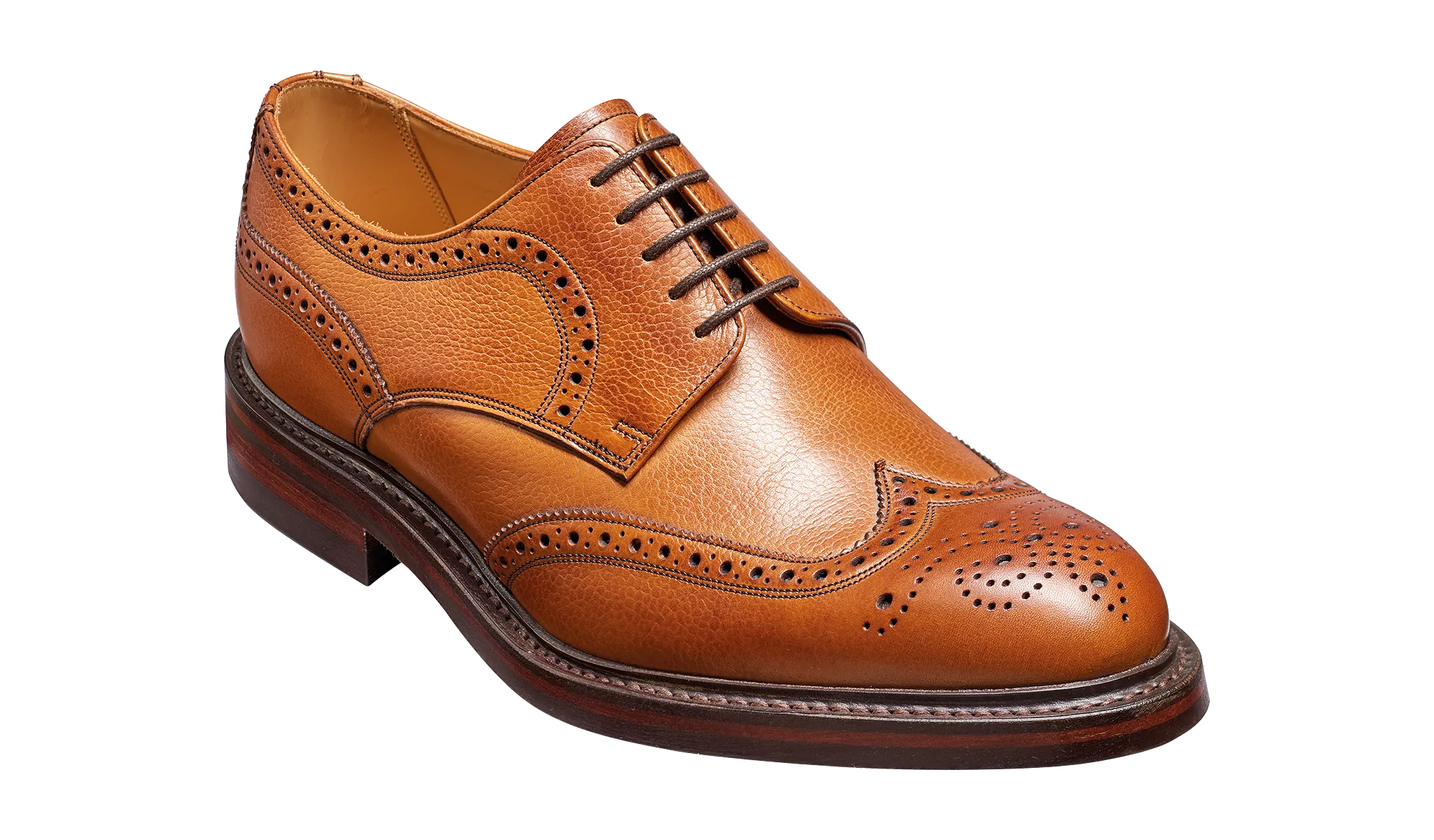 Barker Kelmarsh Wingtip Brogue Derby Shoe -Cedar Grain