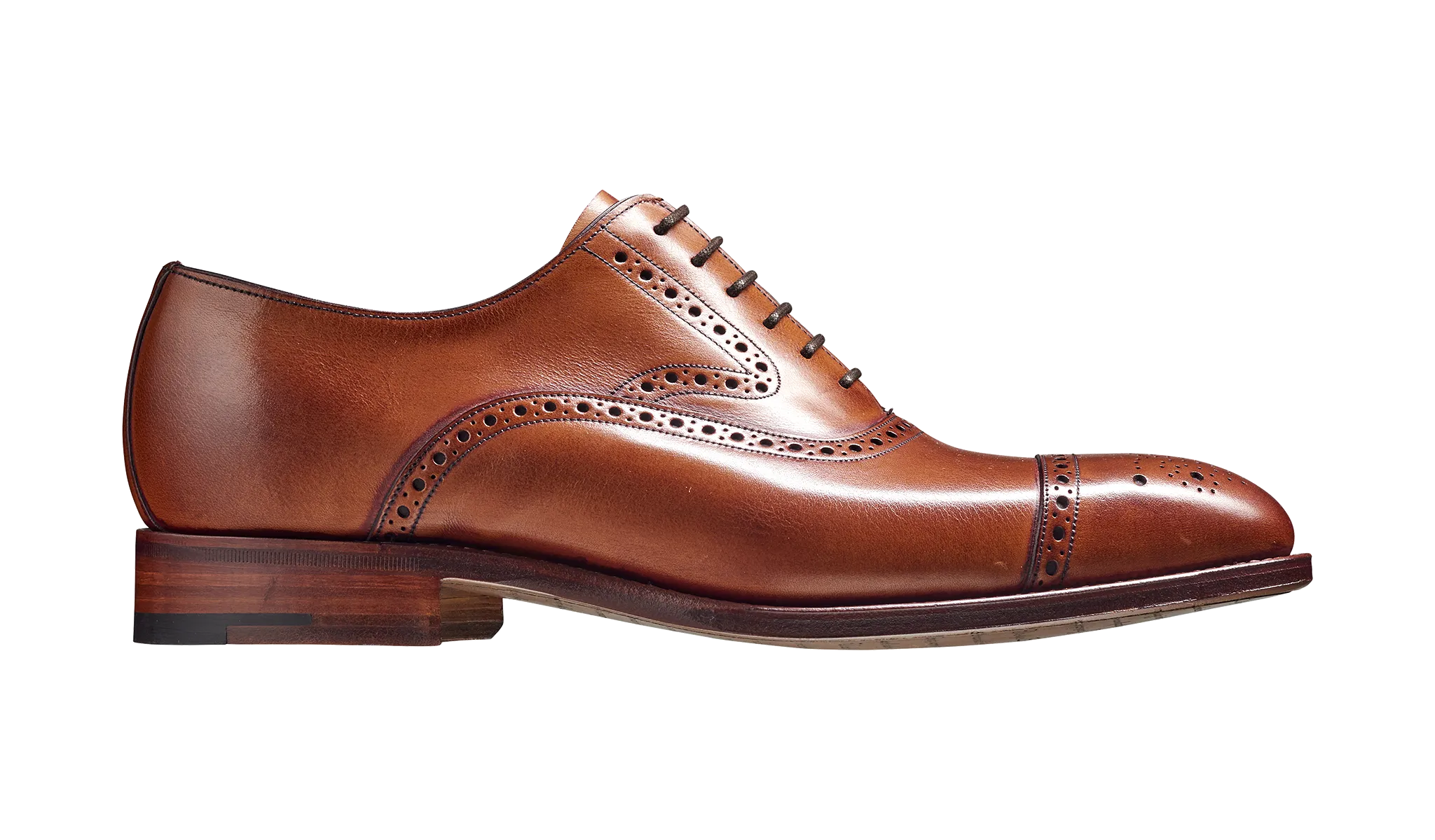 Barker Lerwick Classic semi brogue Oxford Shoe - Antique Rosewood Calf