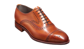 Barker Lerwick Classic semi brogue Oxford Shoe - Antique Rosewood Calf