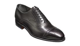 Barker Lerwick Classic semi brogue Oxford Shoe - Black Calf