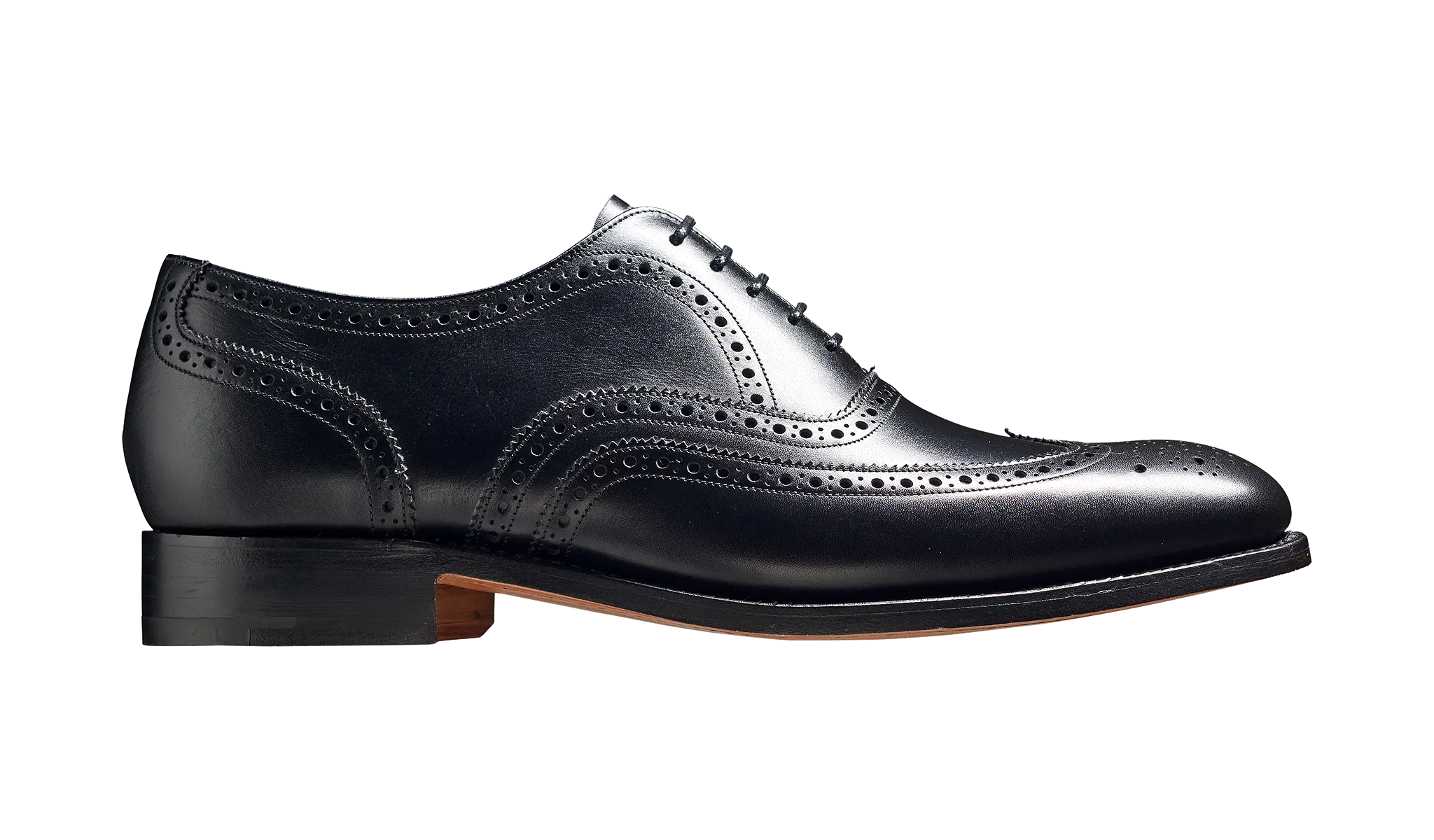 Barker Malton Full Wing Brogue Shoe -Black Calf