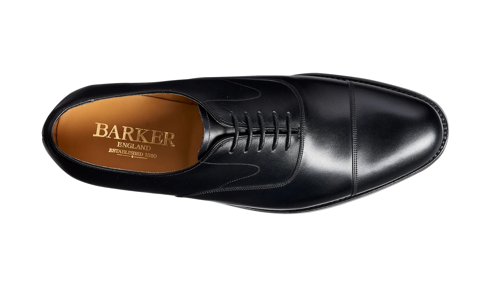 Barker Malvern  Toe-Cap Oxford Shoe -Black Calf