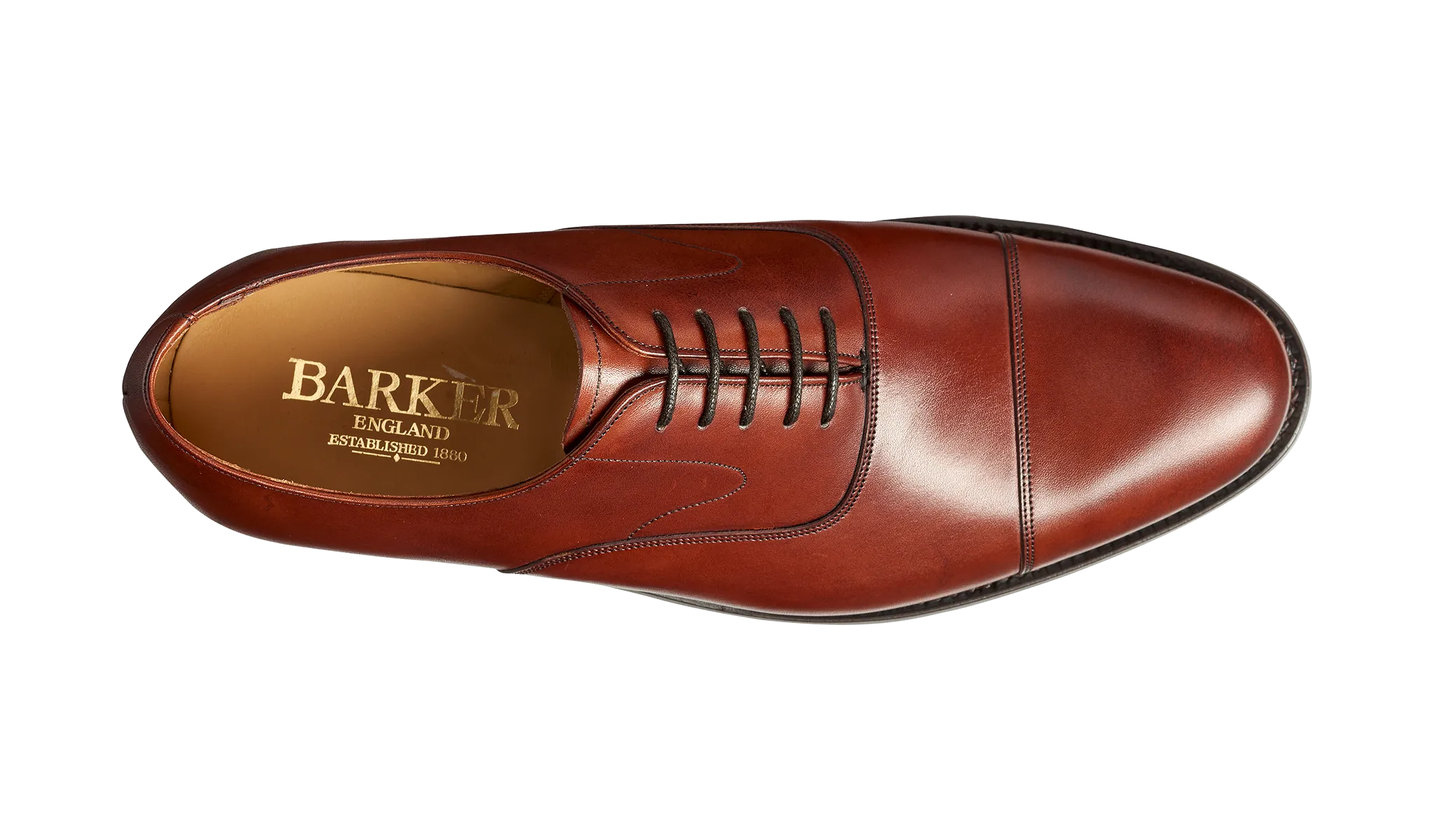 Barker Malvern toe- cap Oxford  Shoe - Rosewood Calf