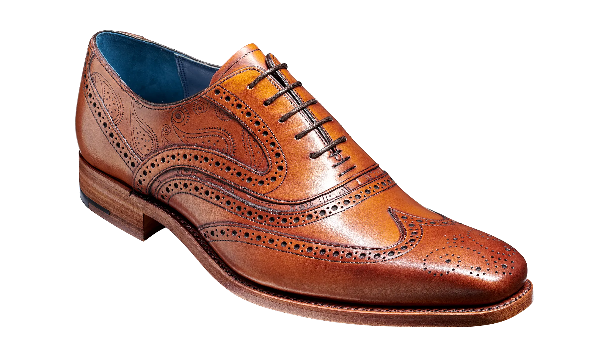 Barker McClean Classic Full Brogue Oxford Shoe - Antique Rosewood Paisley