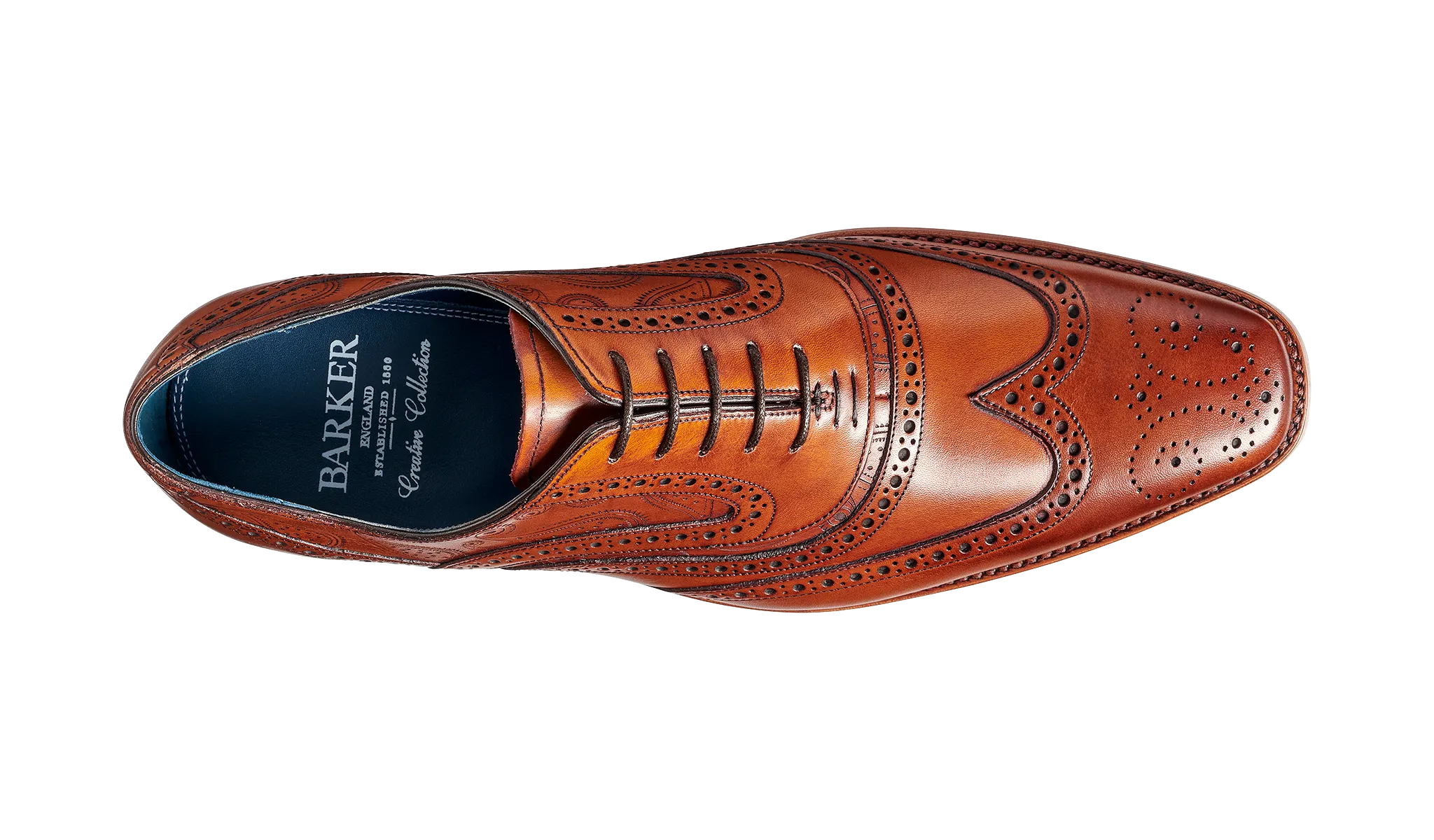 Barker McClean Classic Full Brogue Oxford Shoe - Antique Rosewood Paisley