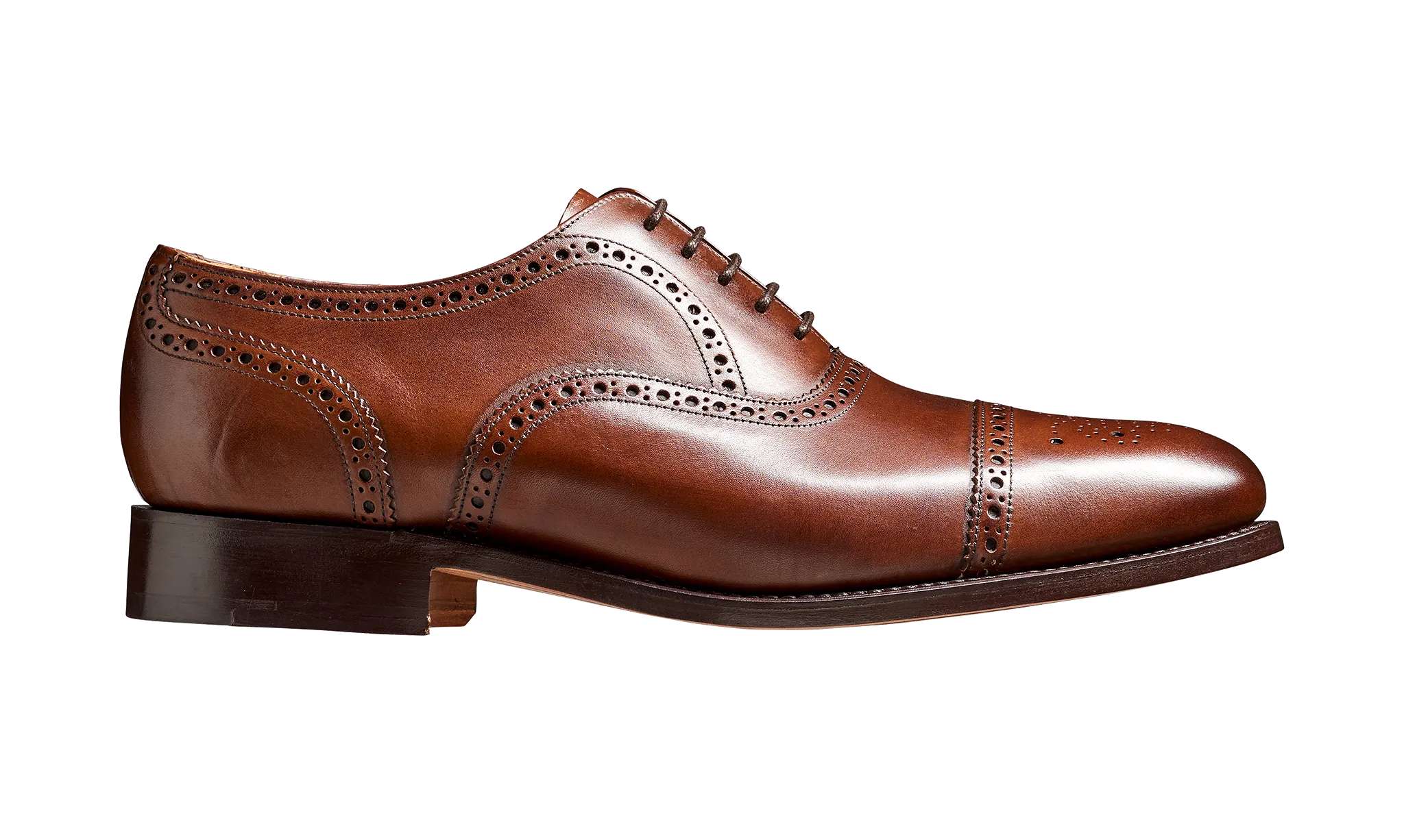 Barker Mirfield Oxford Semi Brogue Shoe - Dark Walnut Calf