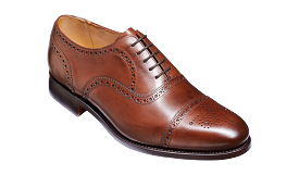 Barker Mirfield Oxford Semi Brogue Shoe - Dark Walnut Calf