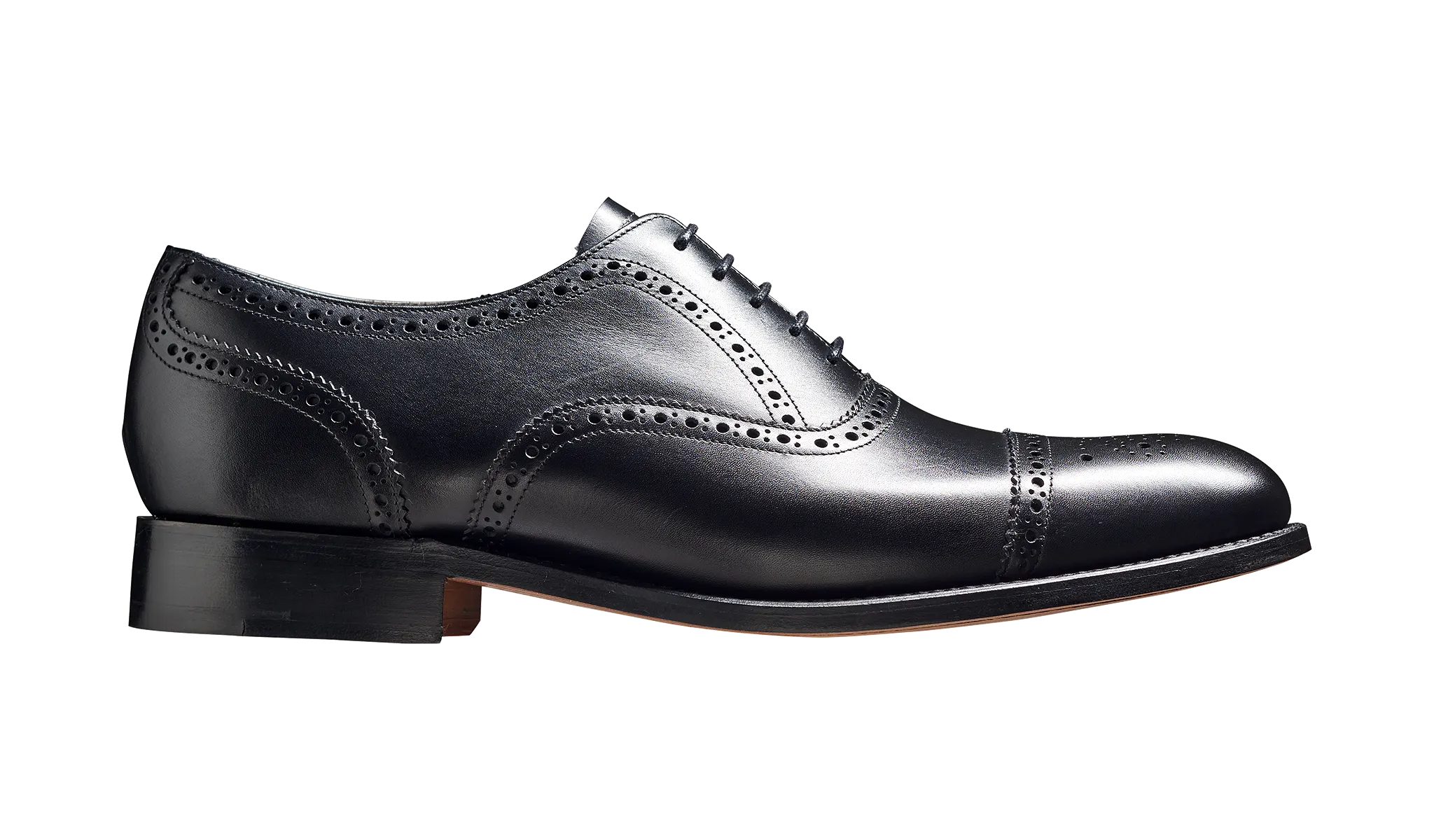 Barker Mirfield Oxford Semi Brogue Shoe -Black Calf