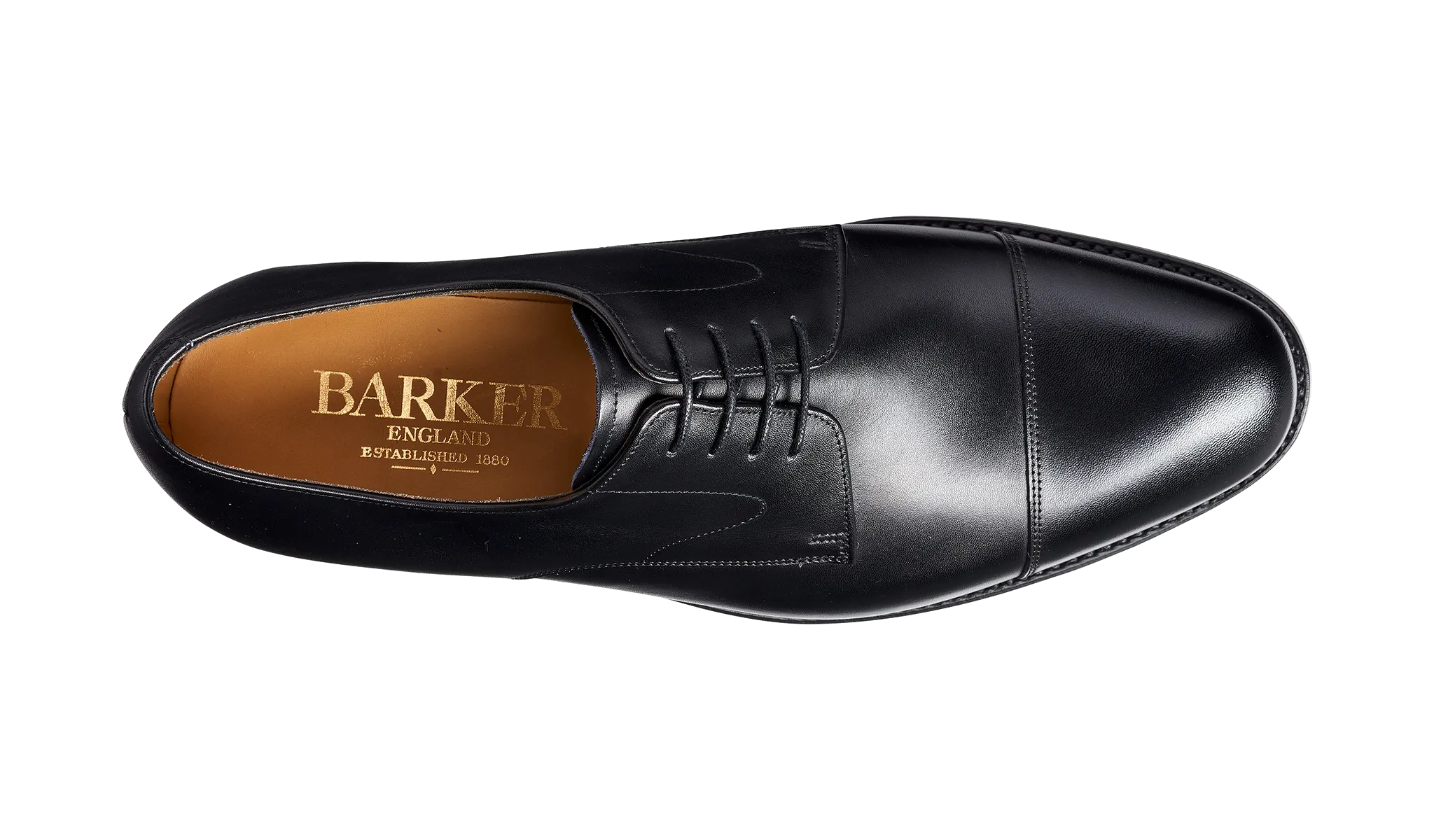 Barker Morden Classic toe-cap Derby Shoe -Black Calf