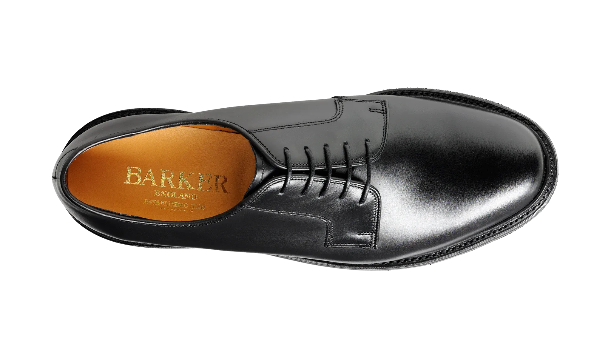 Barker Nairn Derby Calf Leather Shoe-  Black Calf