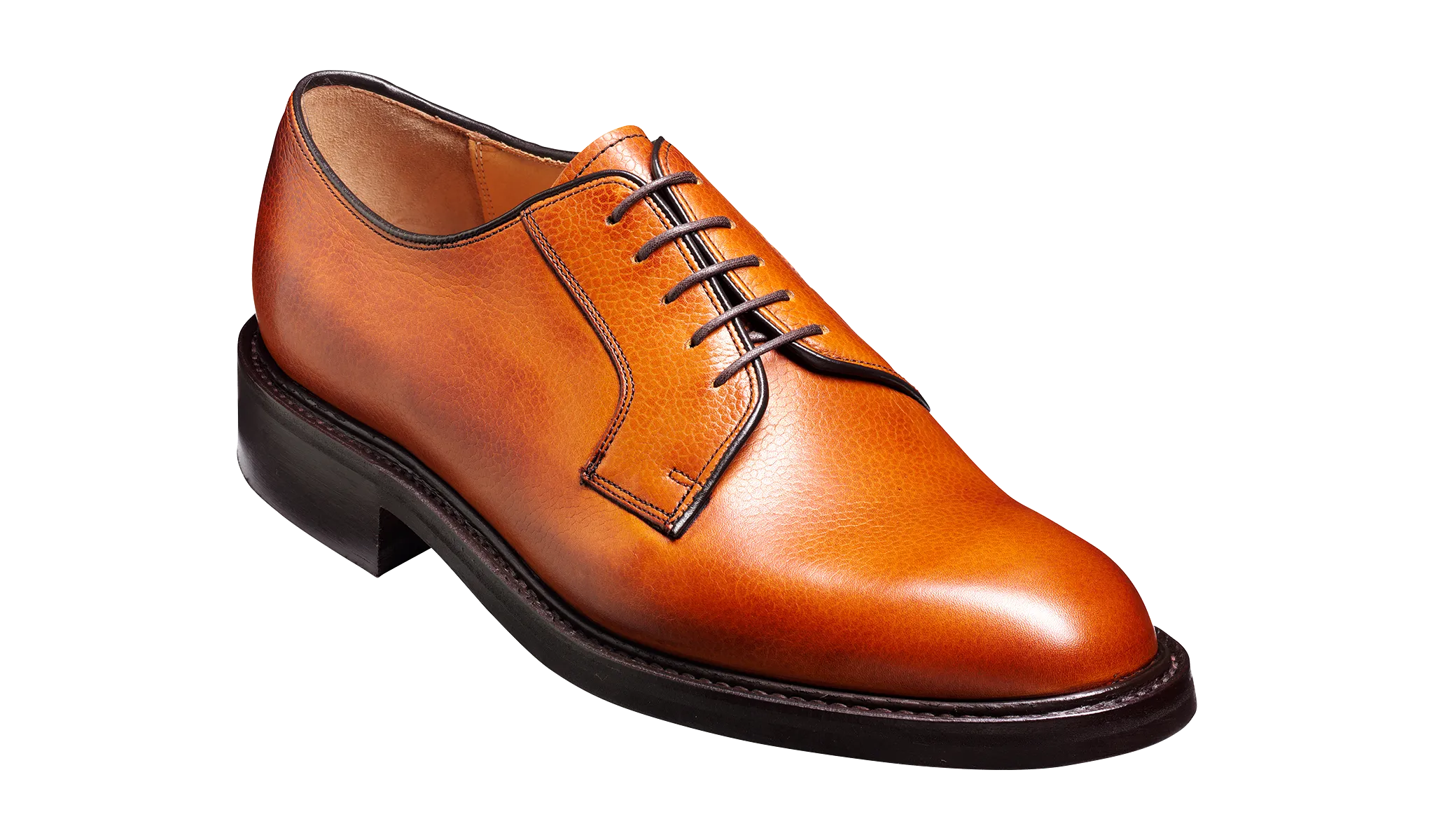 Barker Nairn Derby Grain Leather Shoe-  Cedar Grain