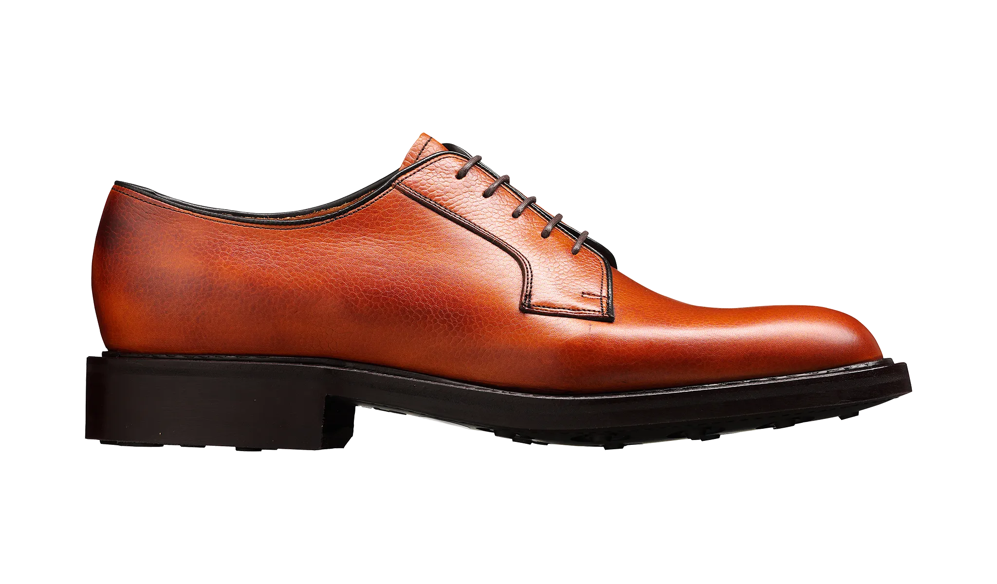 Barker Nairn Derby Grain Leather Shoe-  Cedar Grain