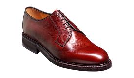 Barker Nairn Derby Grain Leather Shoe-  Cherry Grain