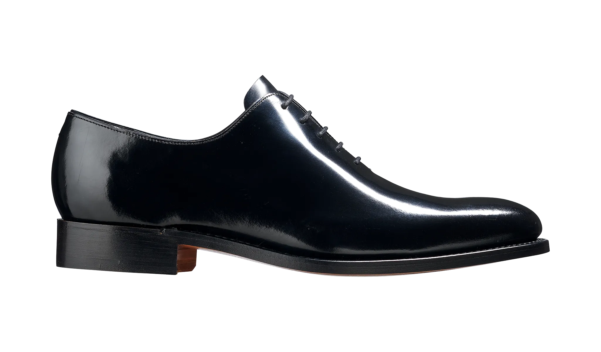 Barker Nelson Whole-Cut Oxford Shoe - Hi Shine Black