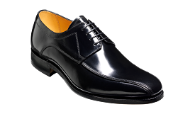 Barker Newbury  Chiselled Tramline Derby Shoe - Hi Shine Black