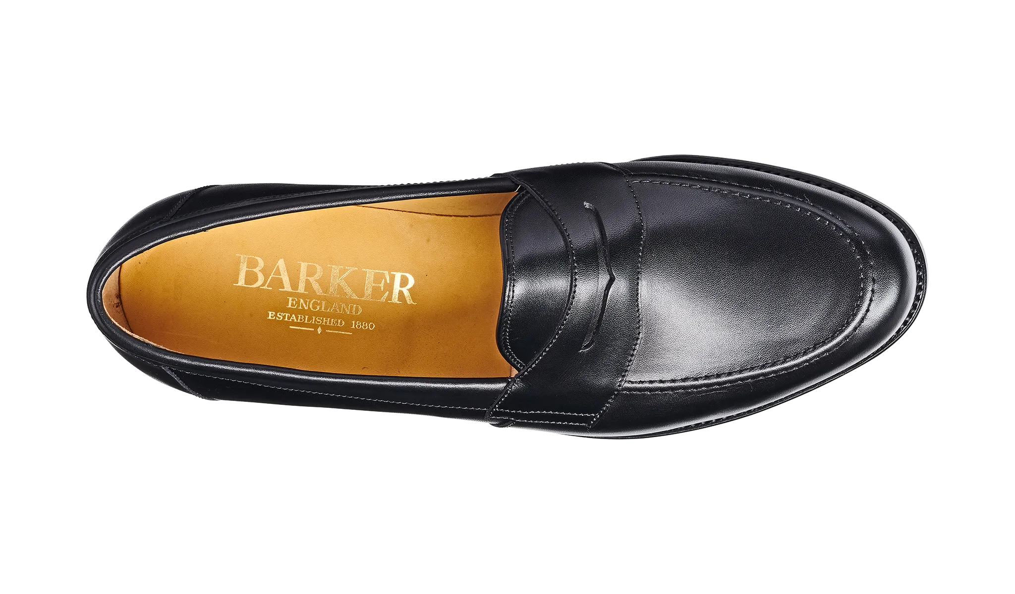 Barker Porthsmouth Traditional American Loafer - Black Calf