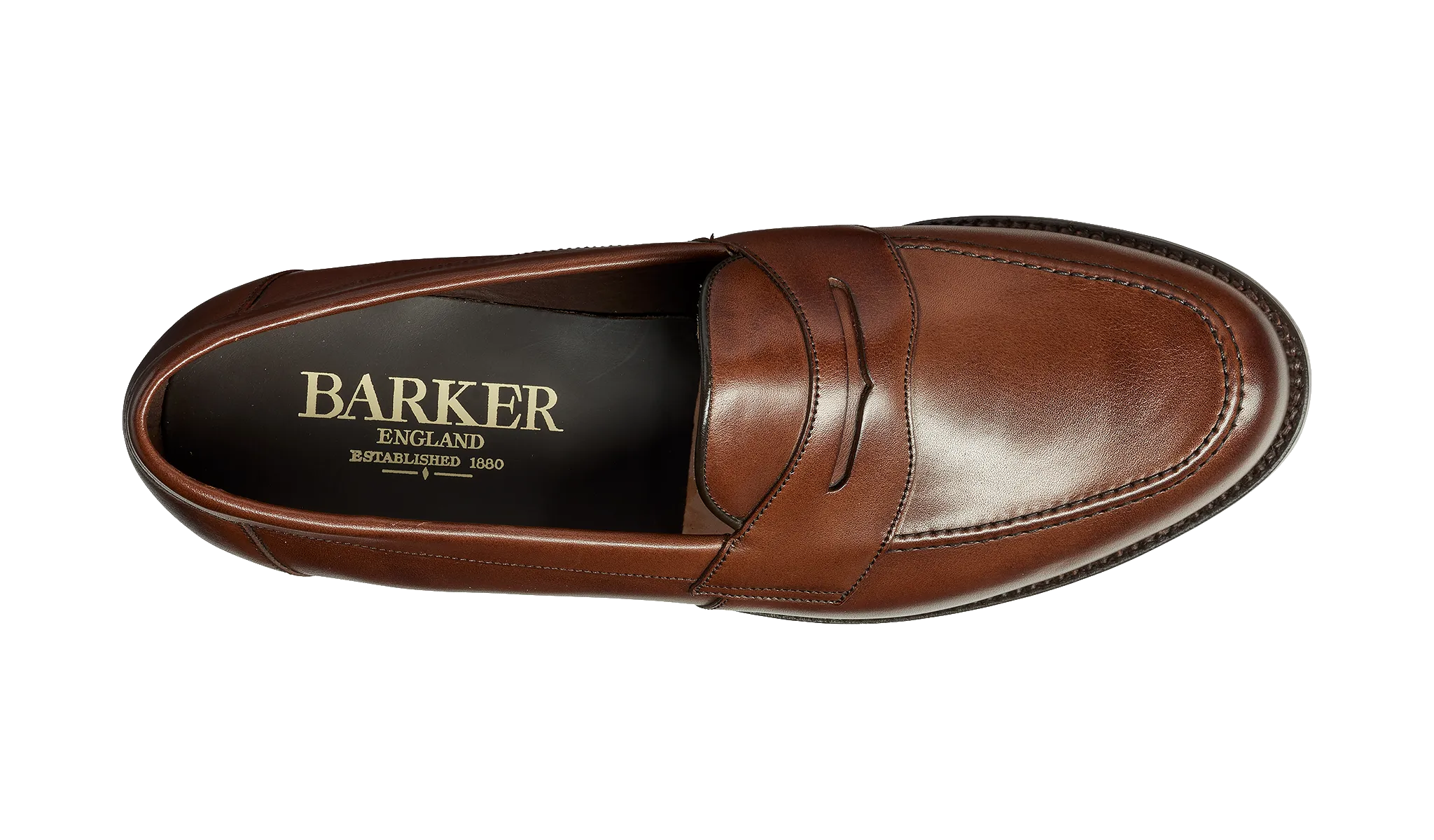 Barker Porthsmouth Traditional American Loafer - Dark Walnut Calf