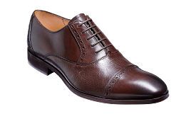 Barker Ramsgate Toe-Cap Oxford Shoe - Dark Walnut / Dark Brown Derskin