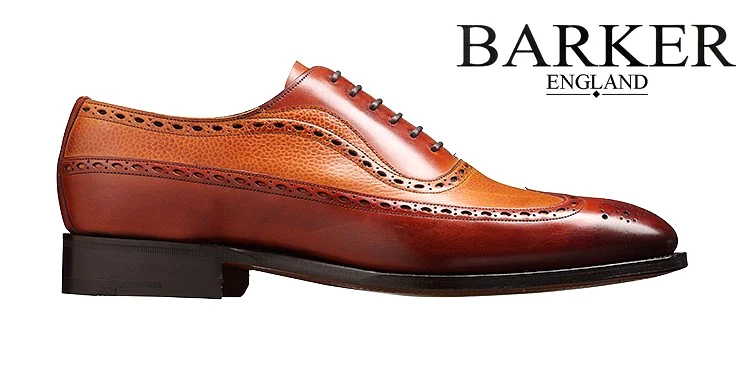 Barker Rochester Brogue wingtip - Rosewood Calf