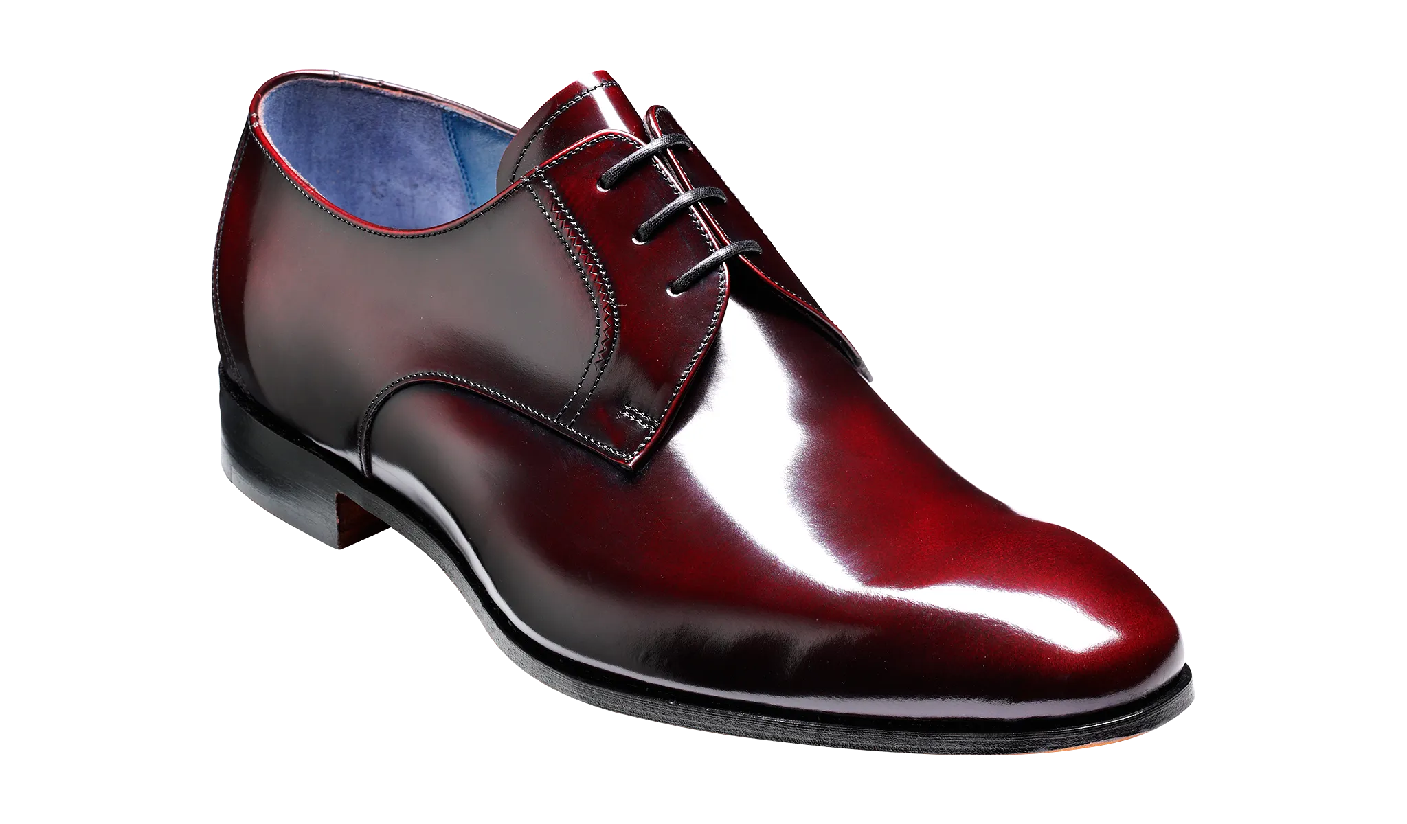 Barker Rutherford Classic Cemented Derby- Burgundy High-Shine