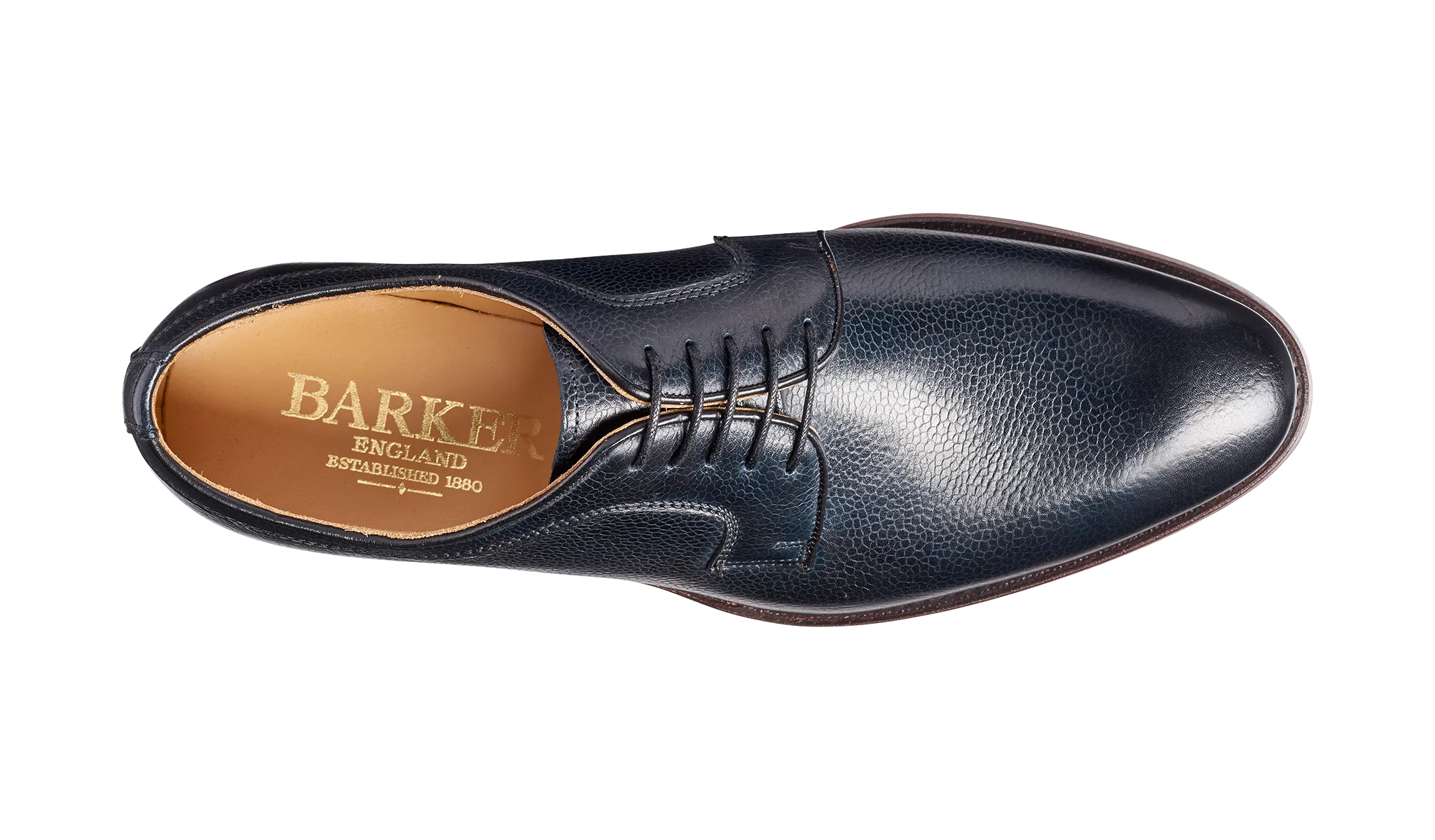 Barker Skye Versatile Derby Shoe - Navy Grain