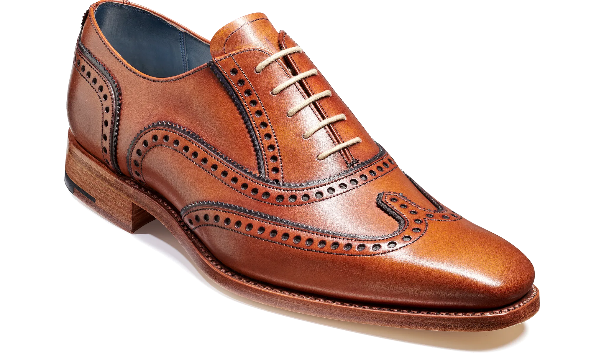 Barker Spencer Oxford Brogue - Antique Rosewood / Navy Calf