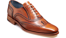 Barker Spencer Oxford Brogue - Antique Rosewood / Navy Calf