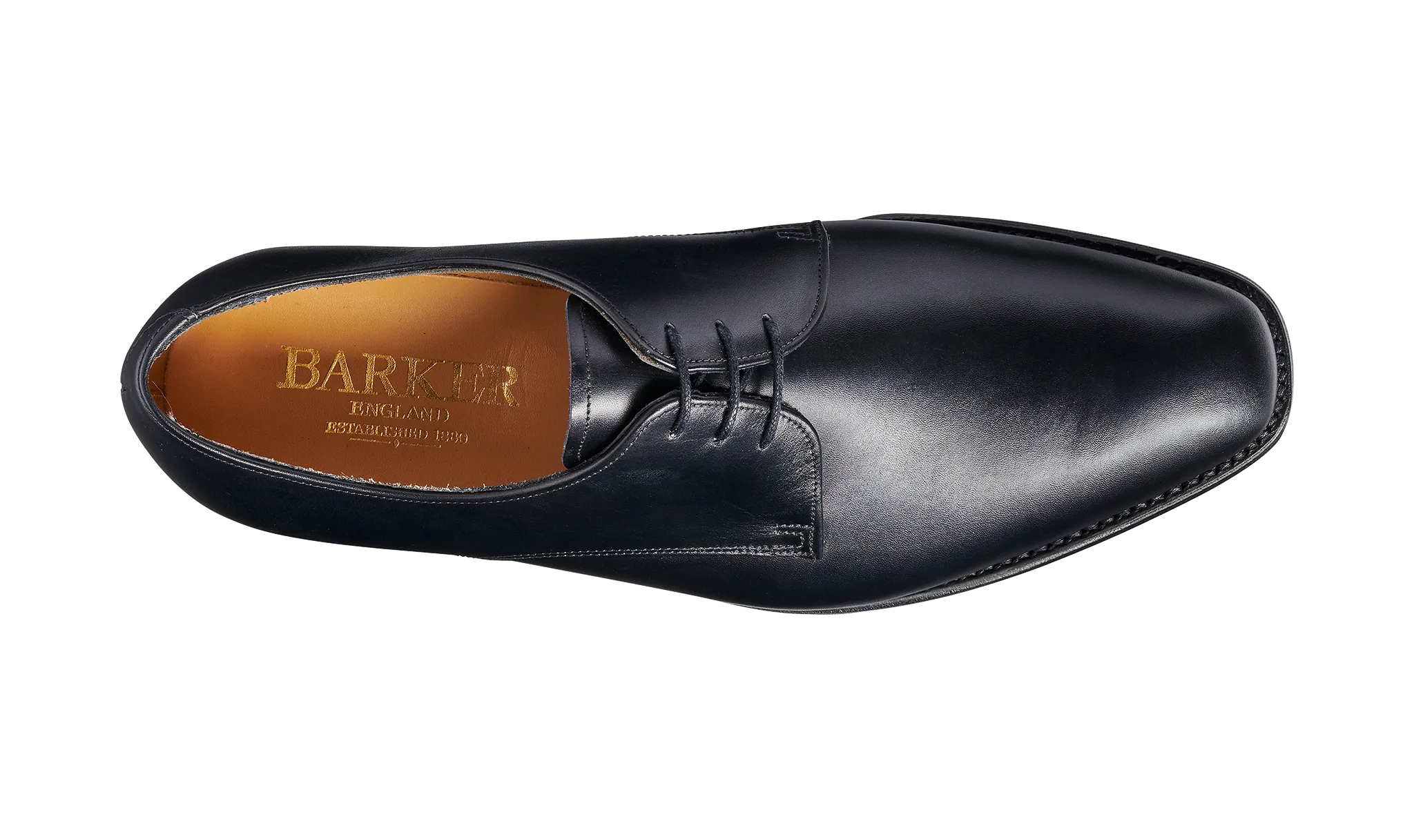 Barker St Austell  Plain fronted Derby Shoe - Black Calf