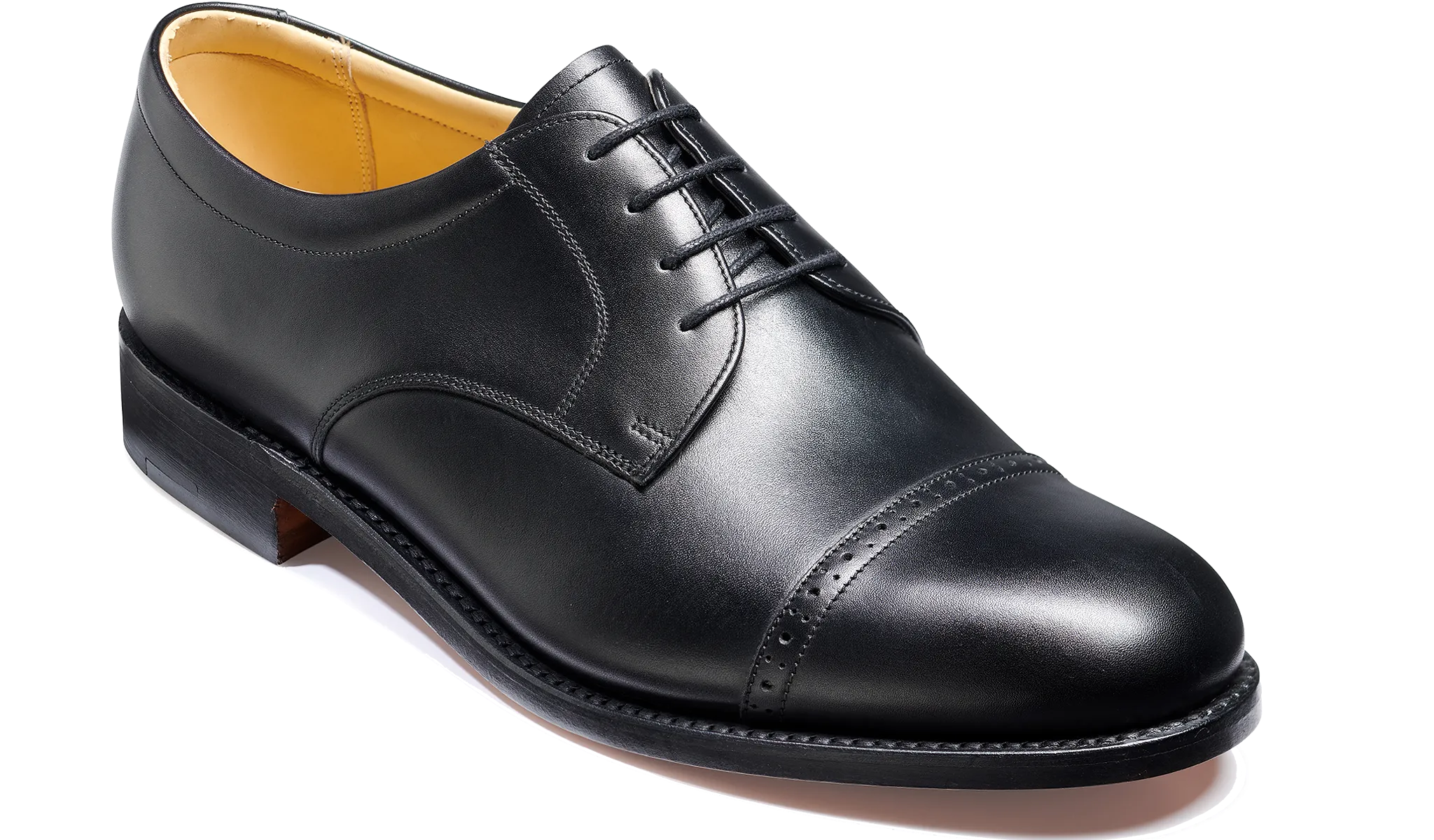 Barker Staines Toe-Cap Shoe -  Black Calf