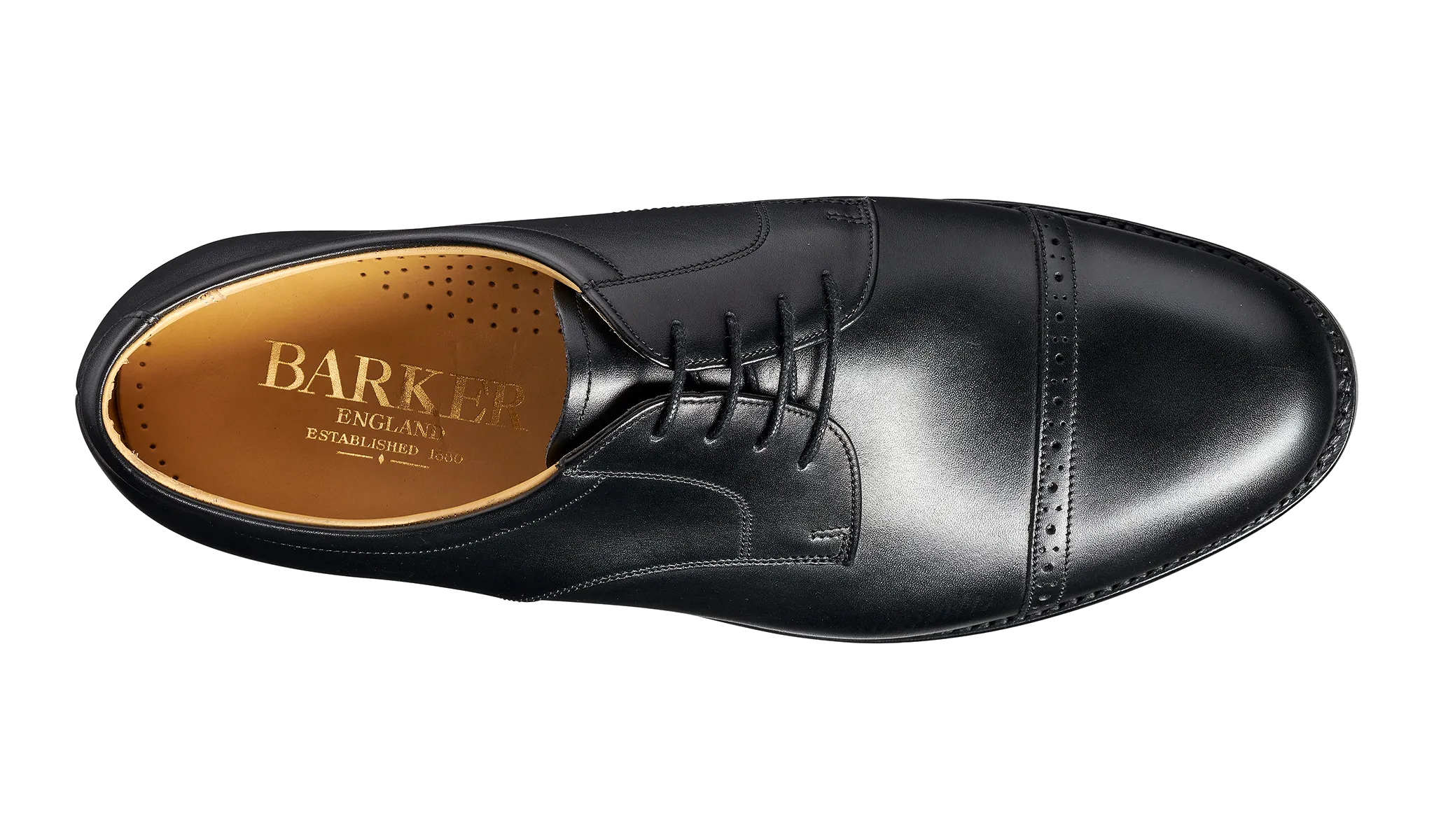 Barker Staines Toe-Cap Shoe -  Black Calf