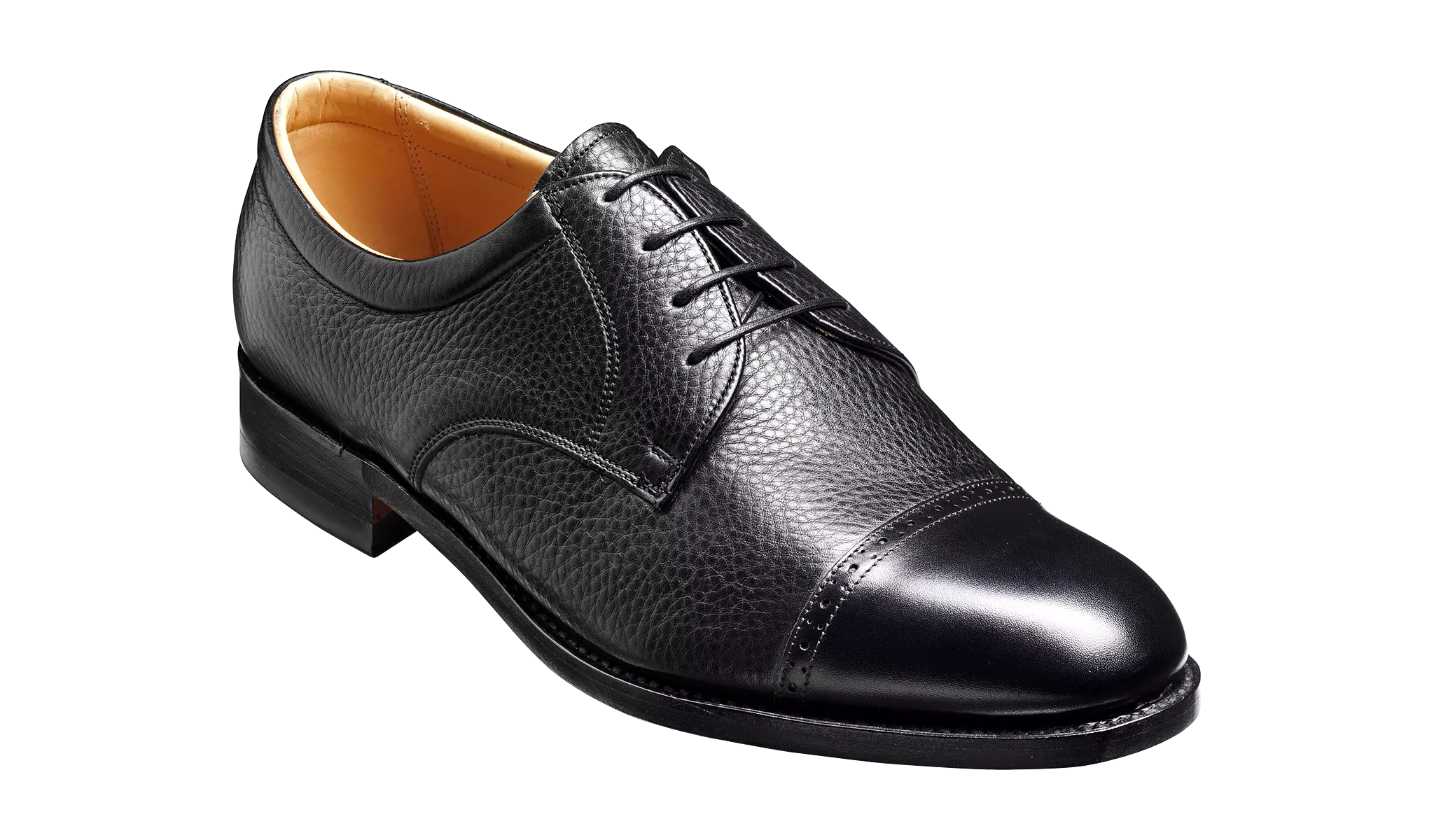 Barker Staines Toe-Cap Shoe -  Black Softie