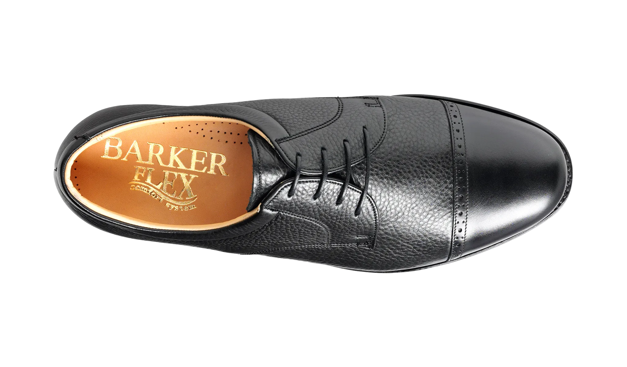 Barker Staines Toe-Cap Shoe -  Black Softie