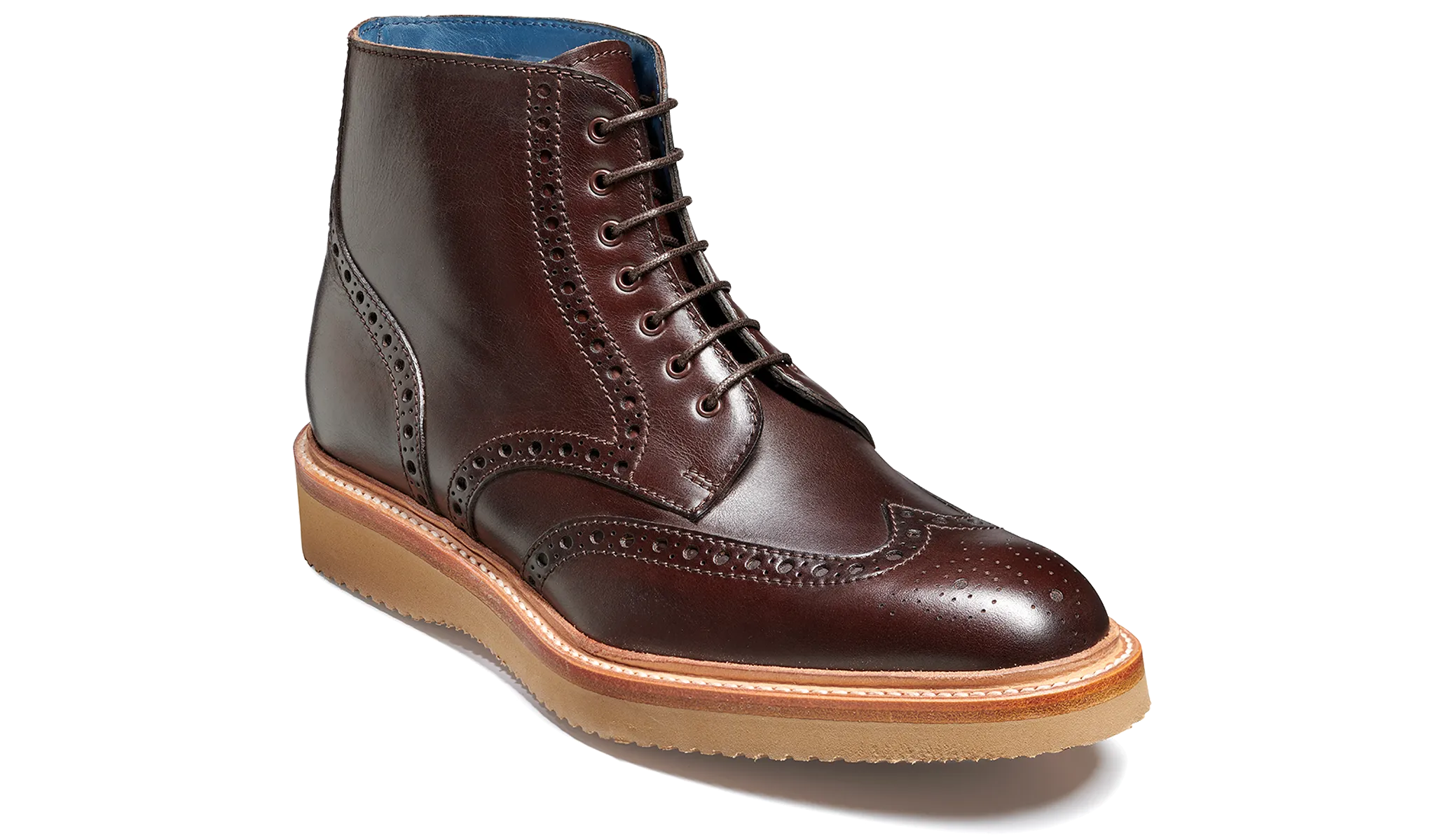 Barker Terry Brogue Boot - Chococlate Hand Painted