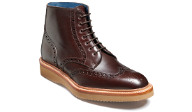 Barker Terry Brogue Boot - Chococlate Hand Painted