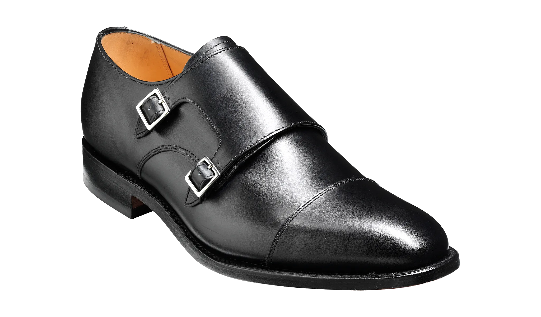 Barker Tunstall Buckle-Monk Shoe  - Black Calf