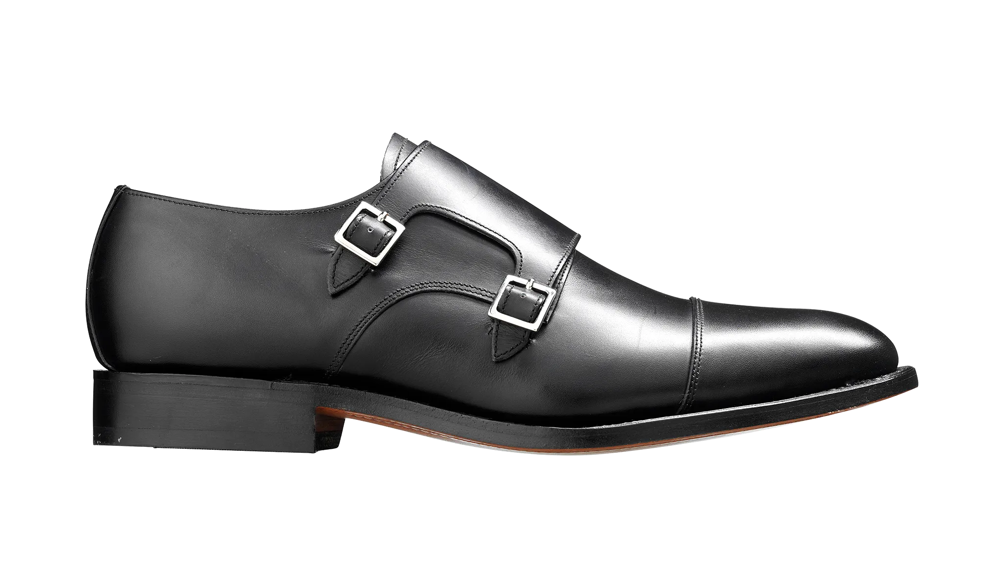 Barker Tunstall Buckle-Monk Shoe  - Black Calf