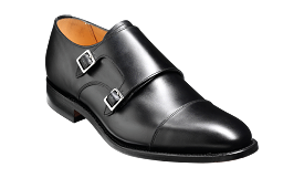 Barker Tunstall Buckle-Monk Shoe  - Black Calf