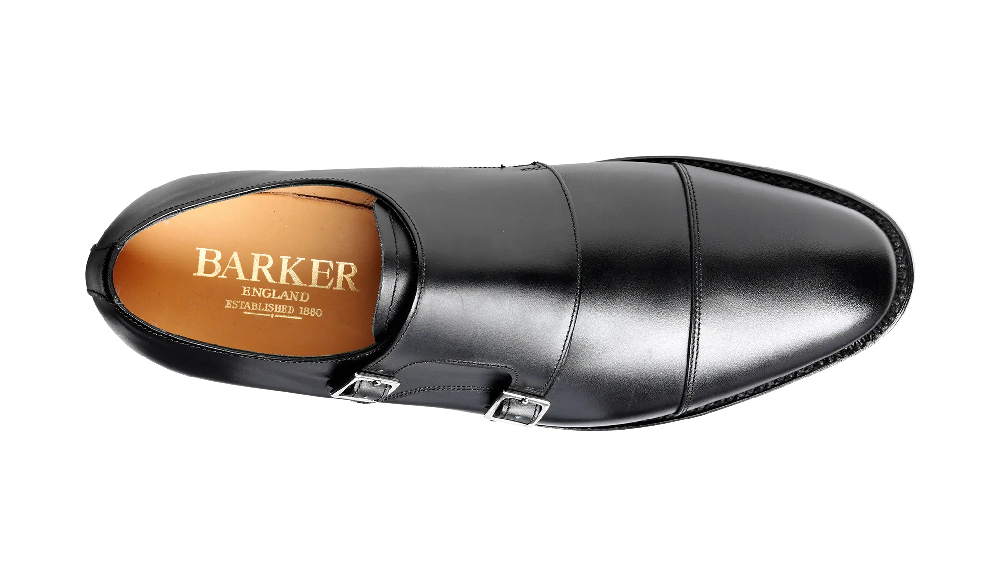 Barker Tunstall Buckle-Monk Shoe  - Black Calf