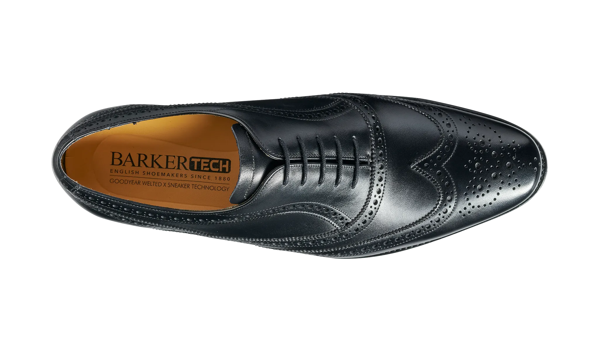 Barker Turing Brogue Shoe -  Black Calf