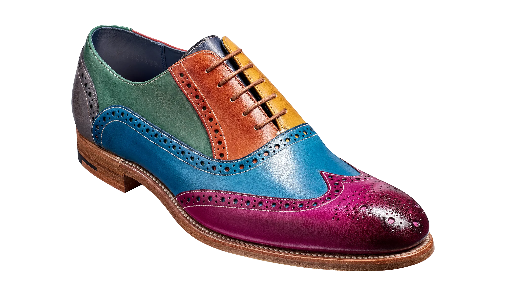 Barker Valiant Full Brogue Oxford Shoe - Multicoloured Hand Painted