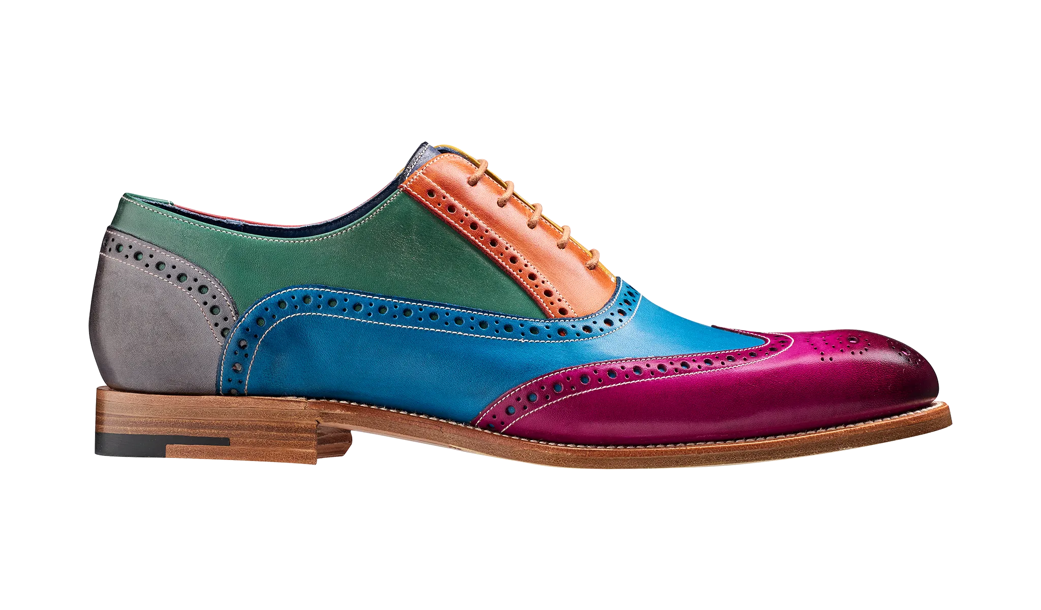 Barker Valiant Full Brogue Oxford Shoe - Multicoloured Hand Painted