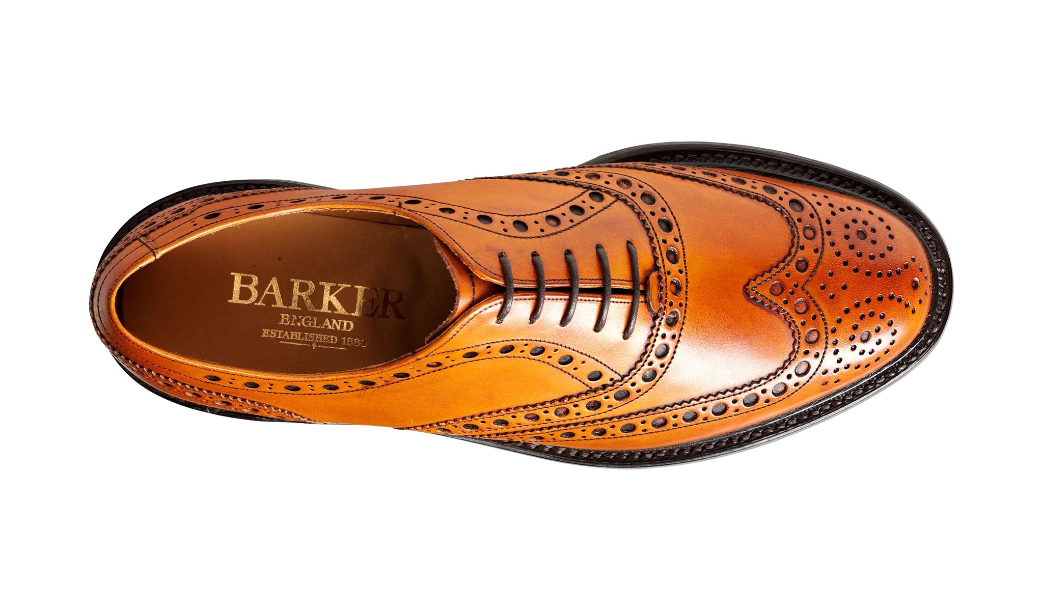 Barker Westfield  Full Brogue Calf Leather Shoe-  Cedar Calf