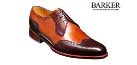 Barker Weymouth Derby Wingtip - Walnut & Rosewood Calf