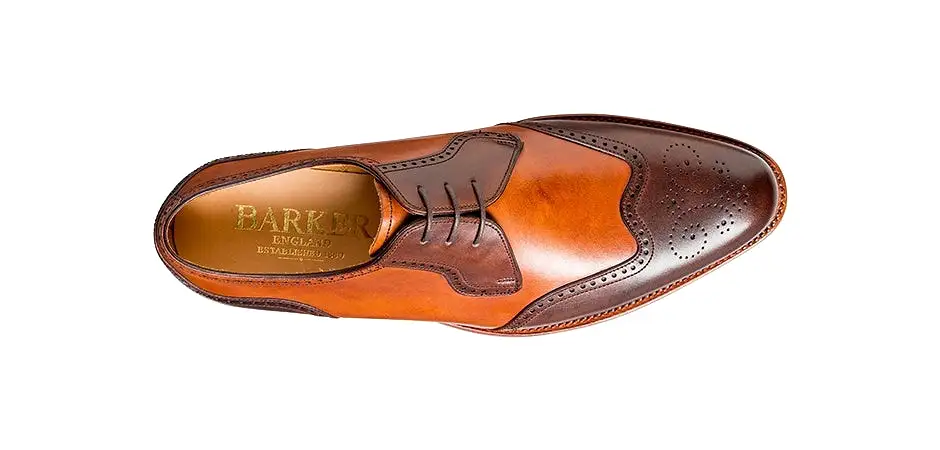 Barker Weymouth Derby Wingtip - Walnut & Rosewood Calf