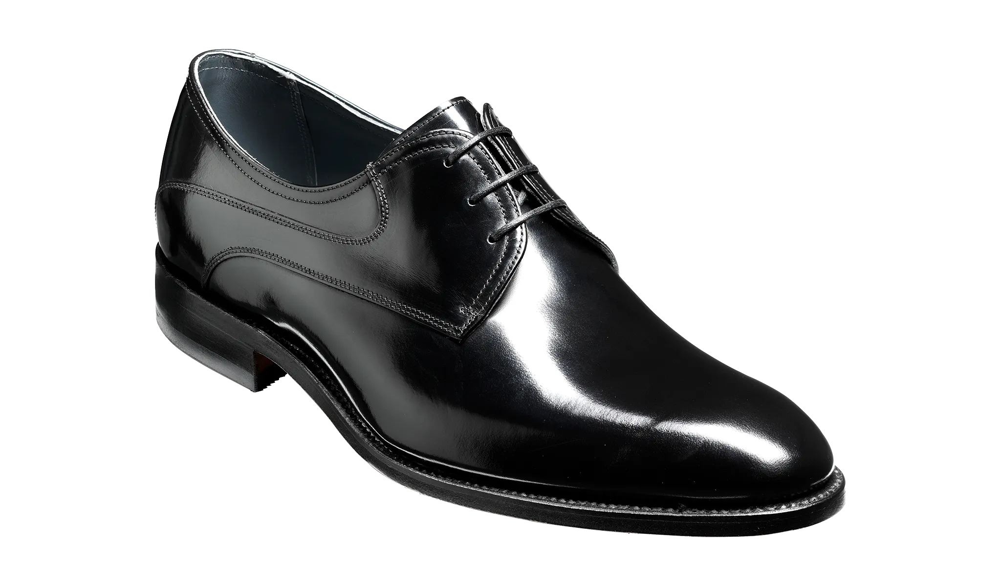 Barker Wickham Plain Fronted Derby - Hi Shine Black